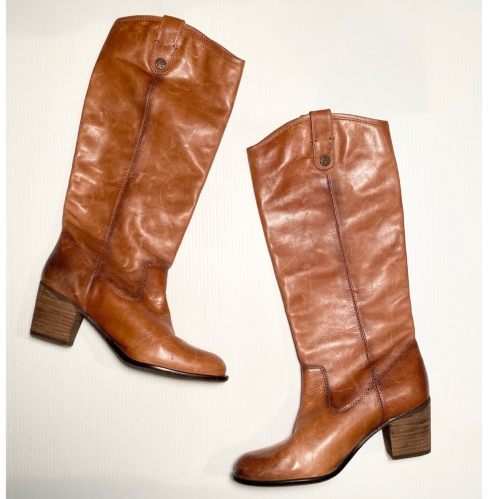 Vince Camuto Brown Leather Cowboy Boots Size 9